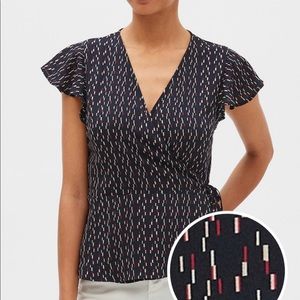Banana Republic Print Tie Top